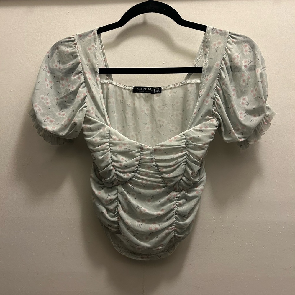 Mystic Light Green Floral Women's Top